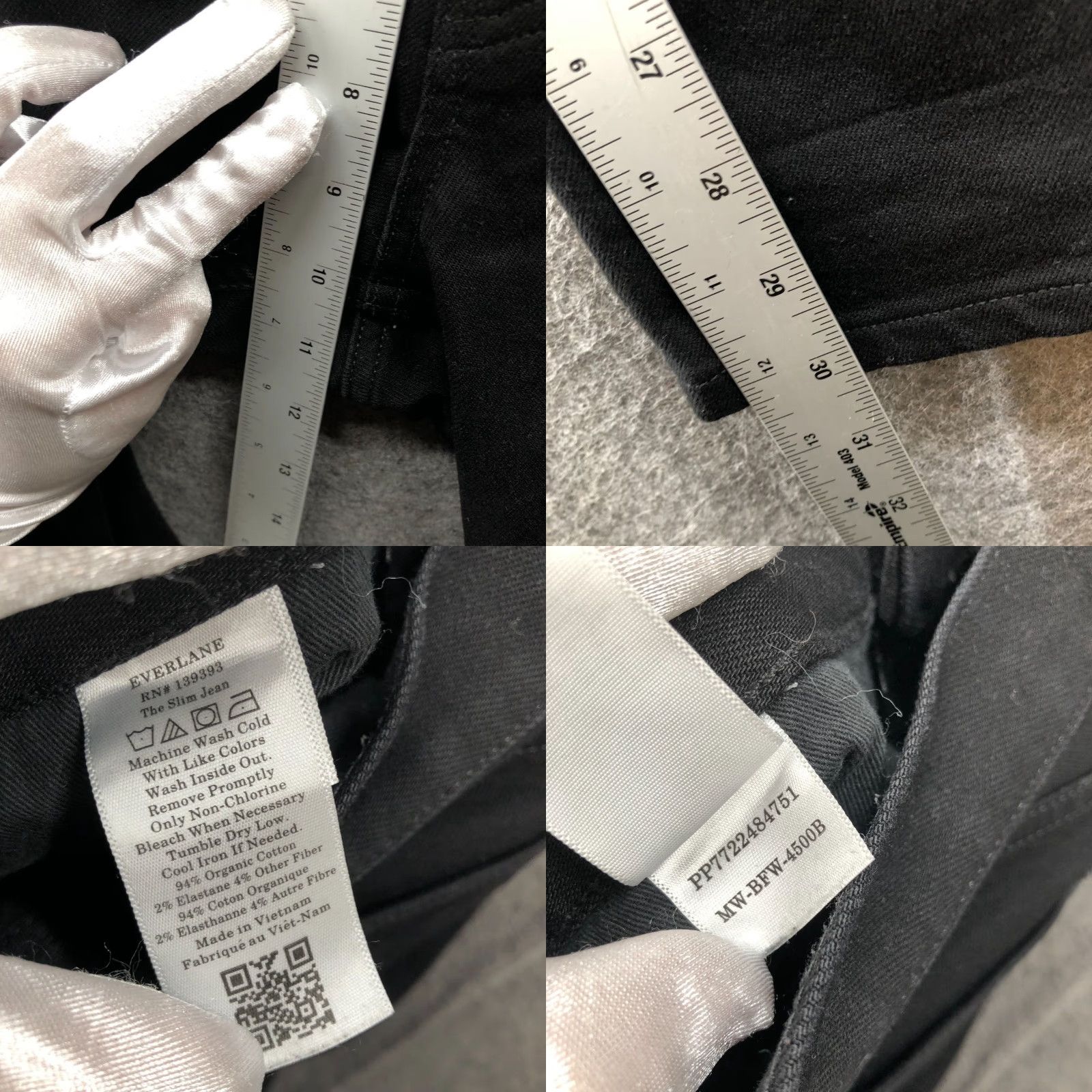 Everlane Everlane The Slim Jean Mens 31x30 Black Dark Organic Stretch Cotton Denim 5-Pocket Feature: Stretch Slim Fit Zip Fly Baggy? Size US 31 - 8 Thumbnail