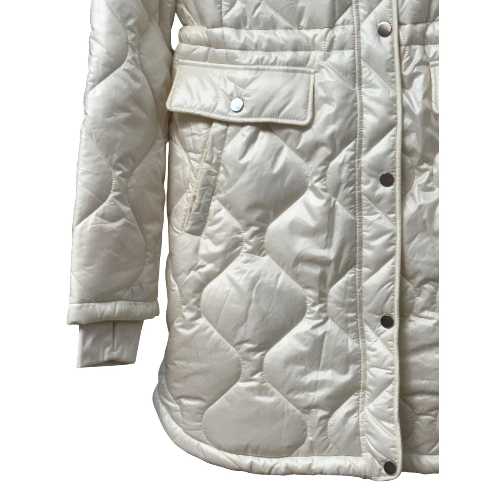 Other St. John's Bay Hooded Midweight Puffer Jacket, Ivory, Sz. XL Size XL / US 12-14 / IT 48-50 - 3 Thumbnail