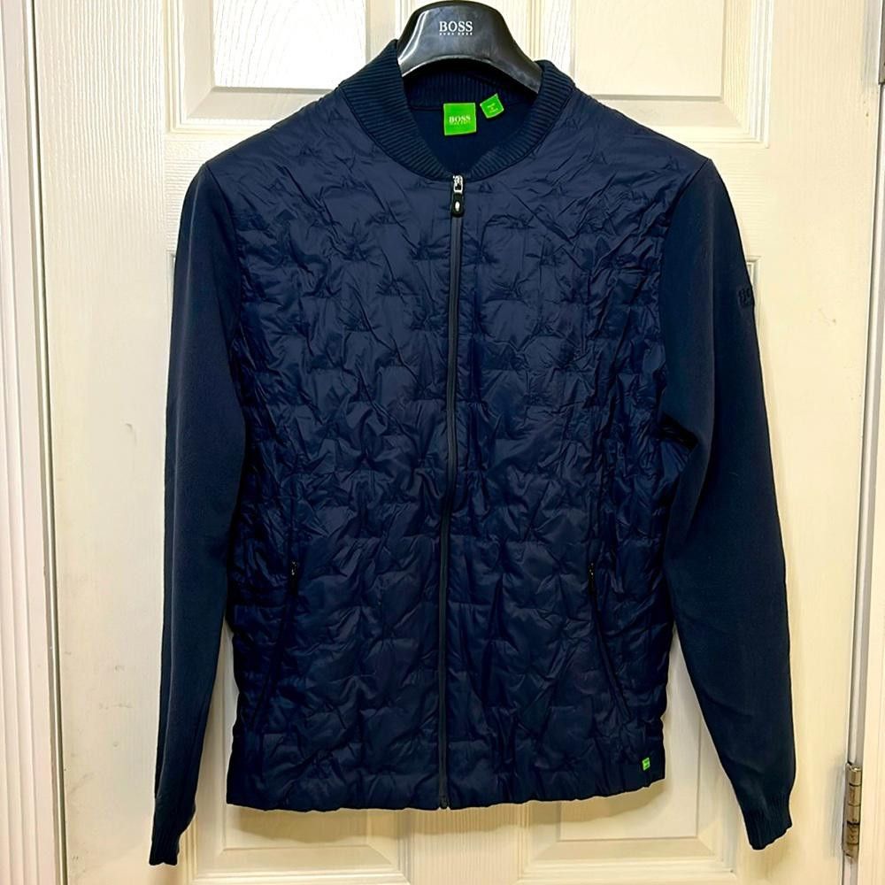 Hugo Boss BOSS GREEN Zip Knit Mix with Quilted front - Size Med - Navy Size US M / EU 48-50 / 2 - 1 Thumbnail