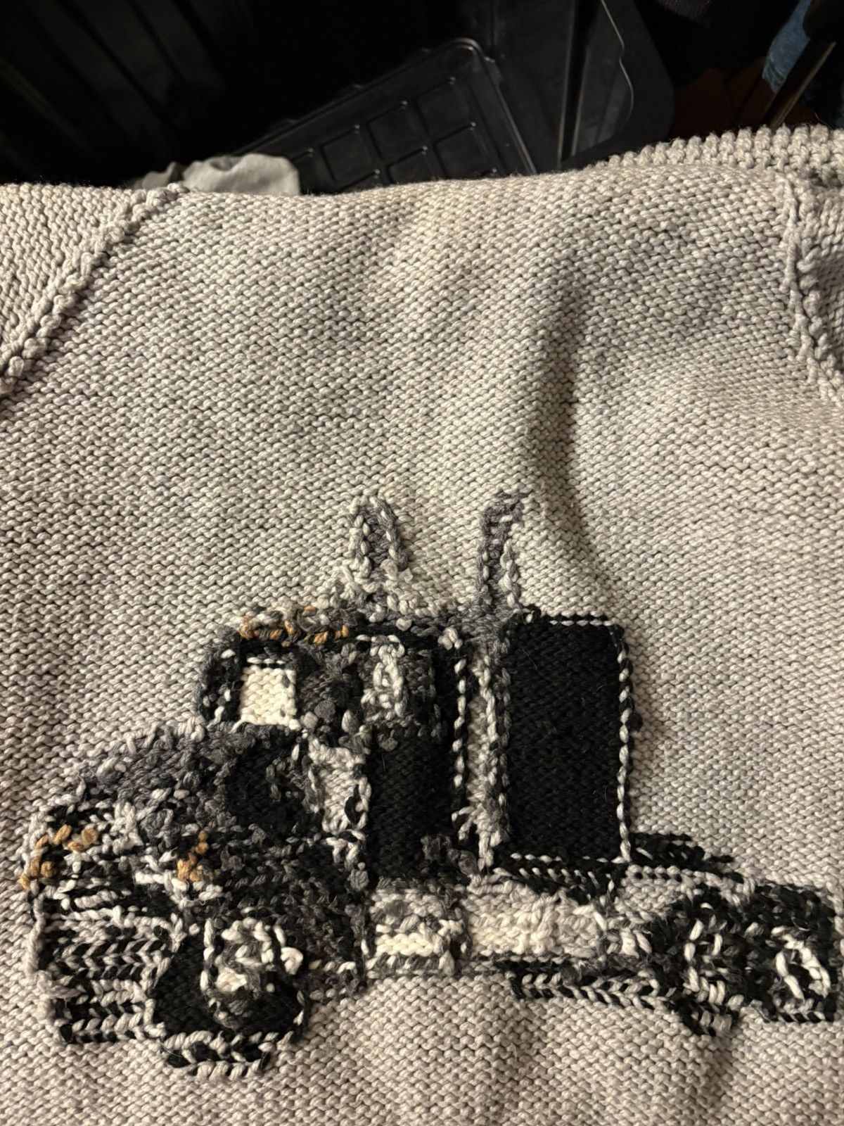 Handmade Vintage Semi Trucker Cowichan Sweater 90’s Big Rig Convoy Size US XL / EU 56 / 4 - 5 Thumbnail