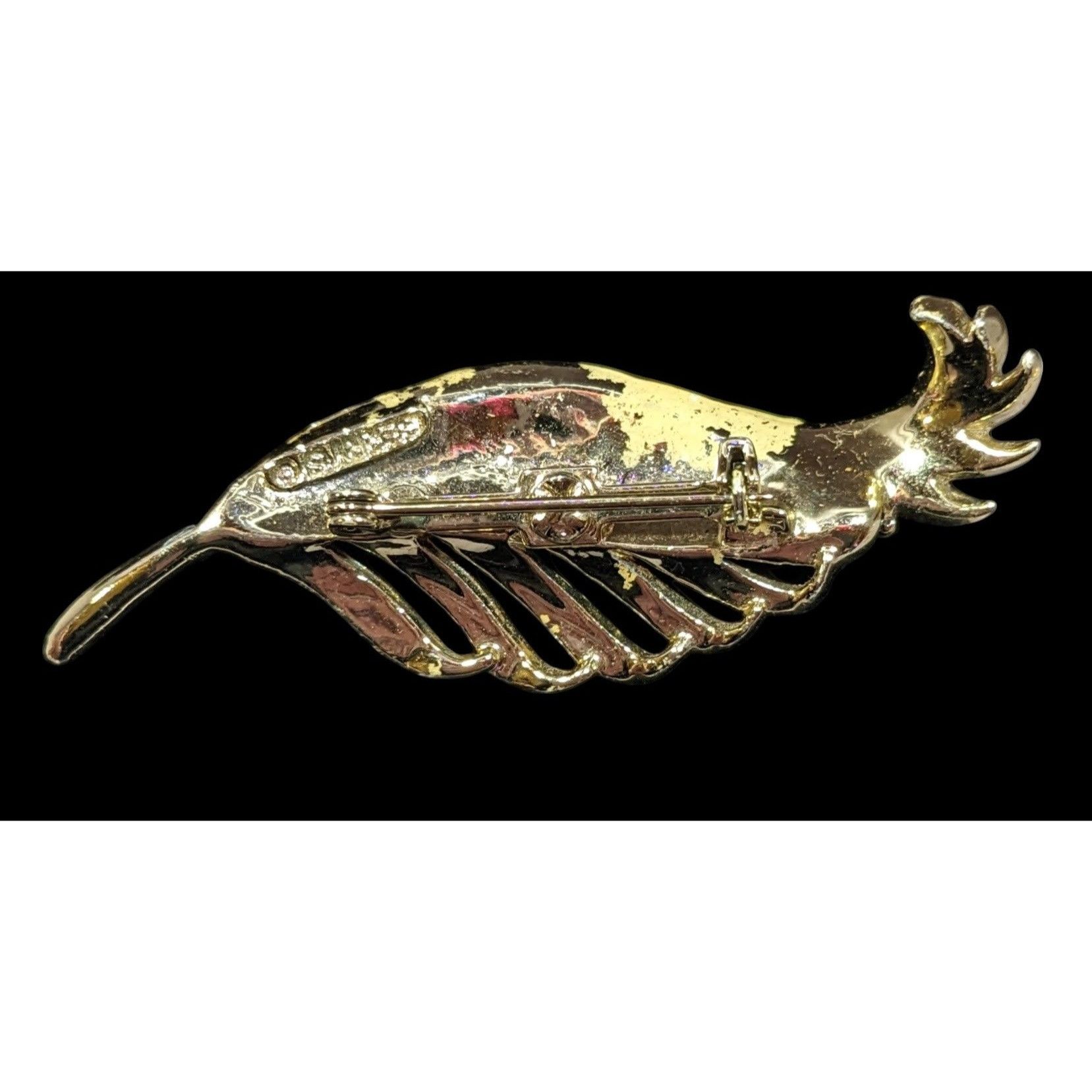 Other Vintage Gerry's Gold Tone Feather Pin With Cream Enamel Size ONE SIZE - 3 Thumbnail