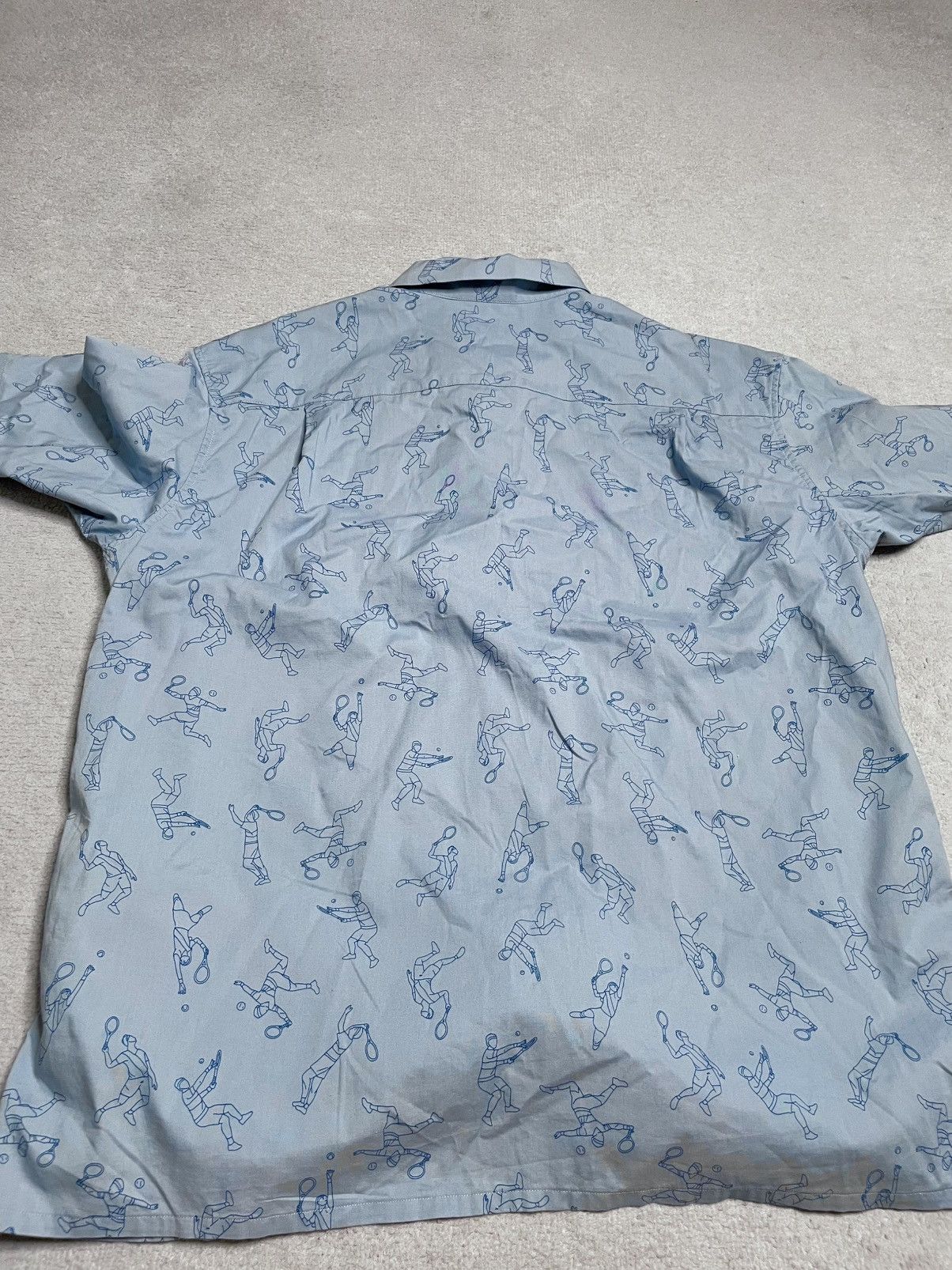 JW Anderson × Uniqlo Vintage Blue Figured Shirt Uniqlo J.W. Anderson Tenis Size US XL / EU 56 / 4 - 3 Thumbnail