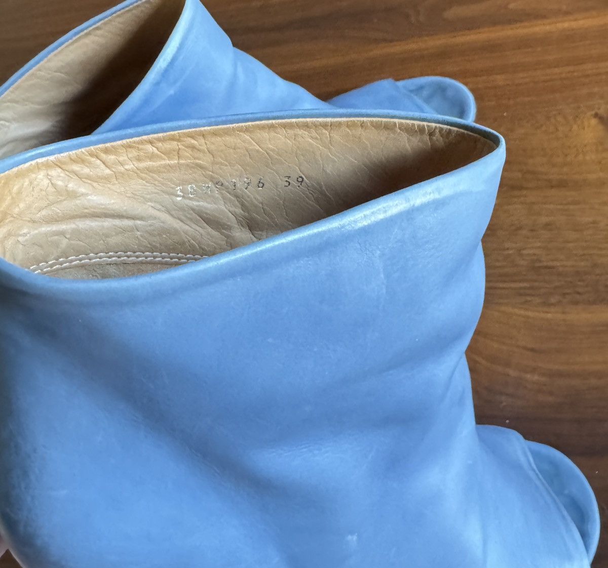 Maison Margiela Maison Margiela Cloudy Blue Leather Wedges Size US 9 / IT 39 - 9 Thumbnail