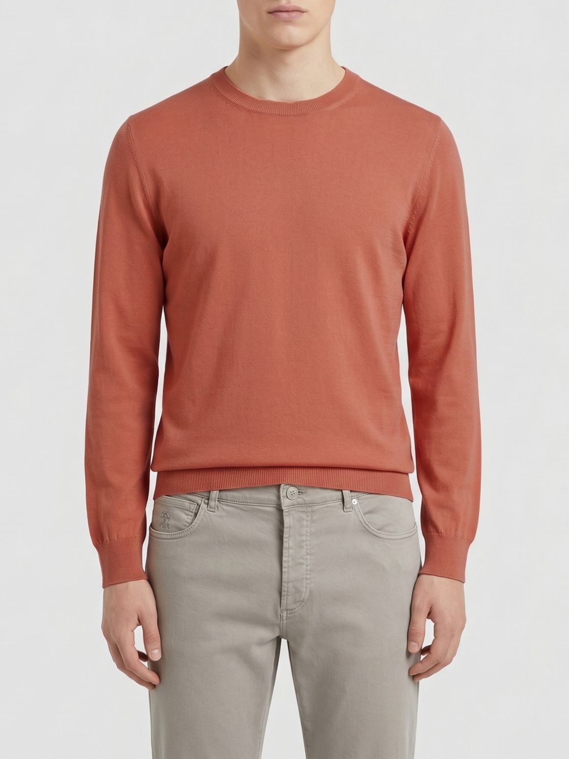 Brunello Cucinelli Brunello Cucinelli Sweater Men Peach Size US M / EU 48-50 / 2 - 1 Thumbnail
