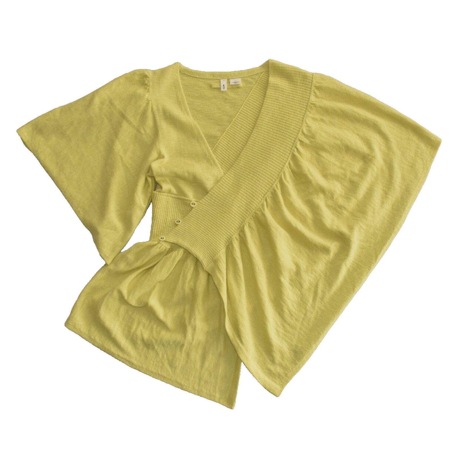 Anthropologie MOTH Anthropology Taupo Golden Asymmetrical Sweater Wrap S/M Size M / US 6-8 / IT 42-44 - 5 Thumbnail