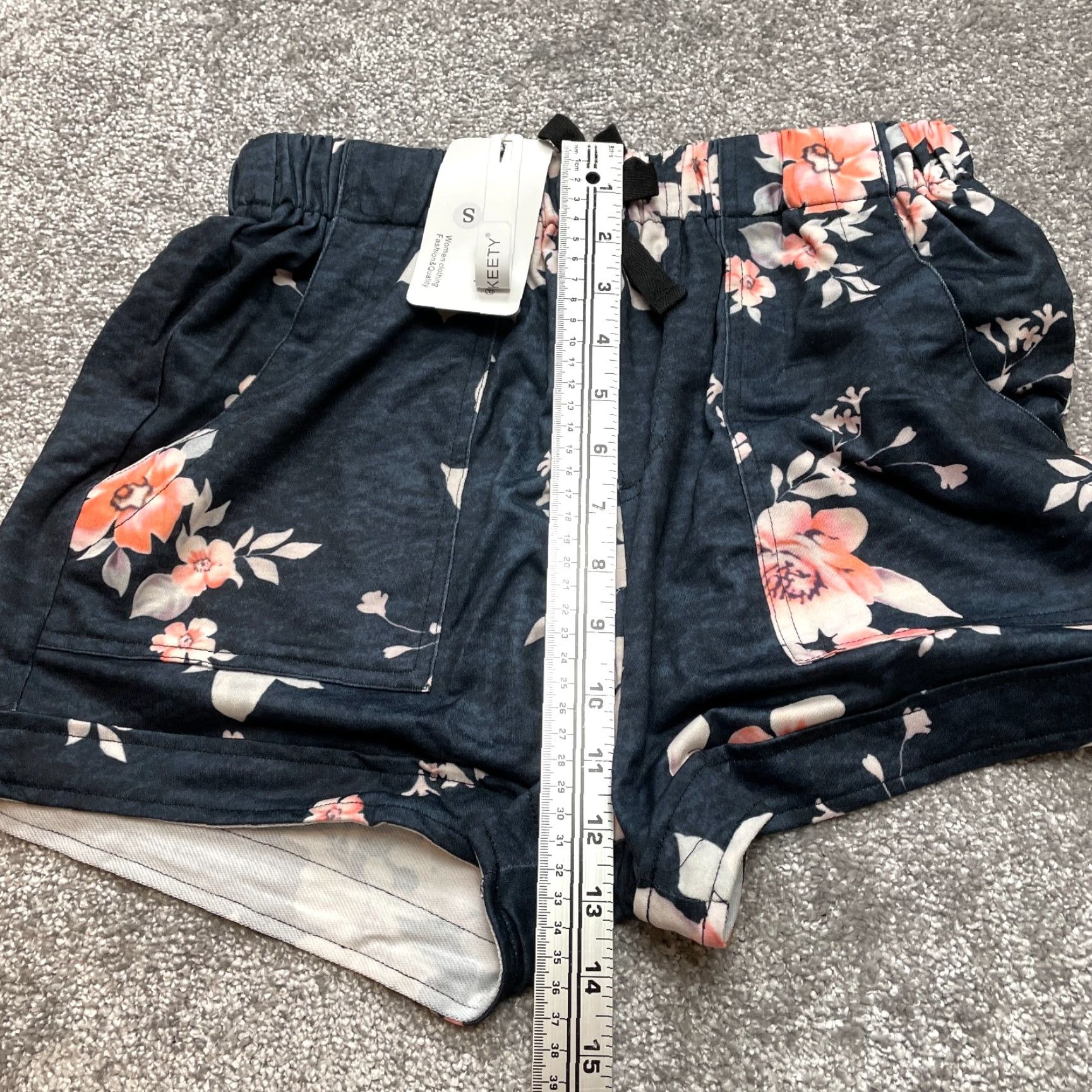 Vintage Merokeety Paperbag Shorts Womens Small Blue Floral Stretch Rayon Soft New NWT Size 28" / US 6 / IT 42 - 4 Thumbnail