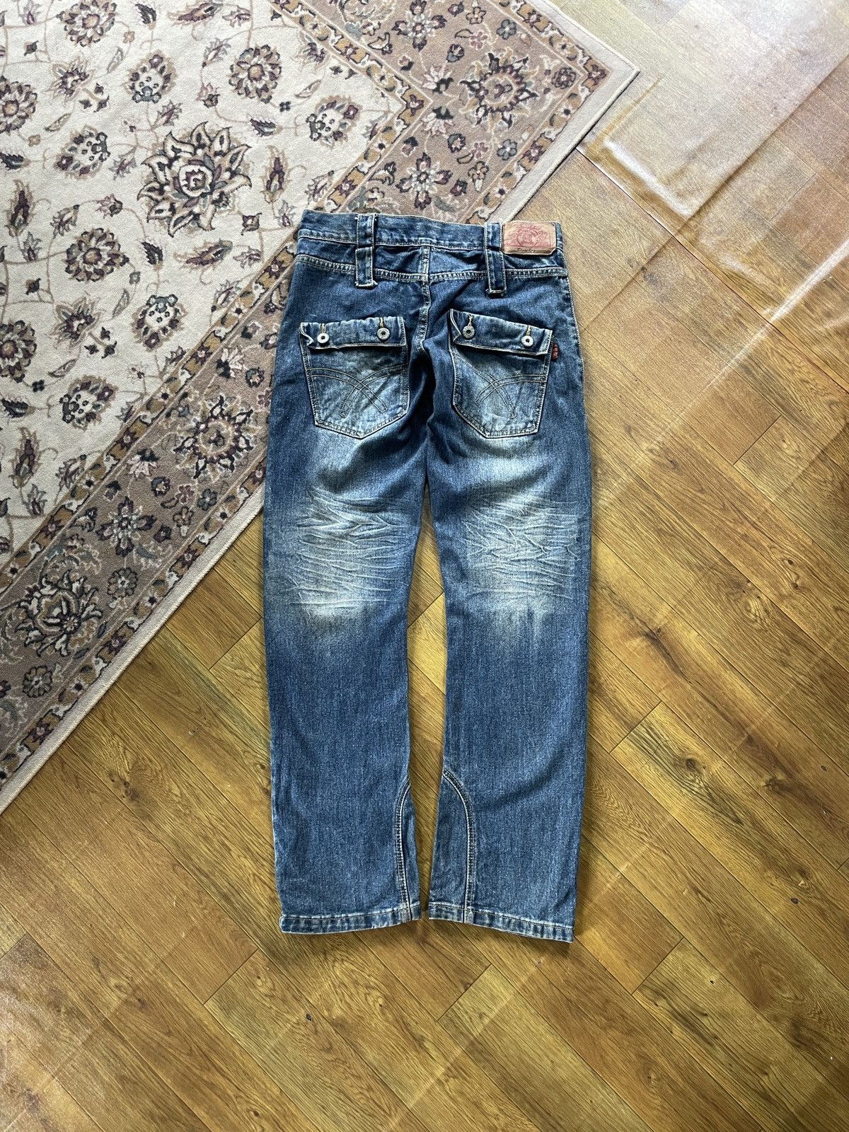 Grunt Style Crazy Pants Changqingwu Denim Embroidery Size US 33 - 3 Thumbnail