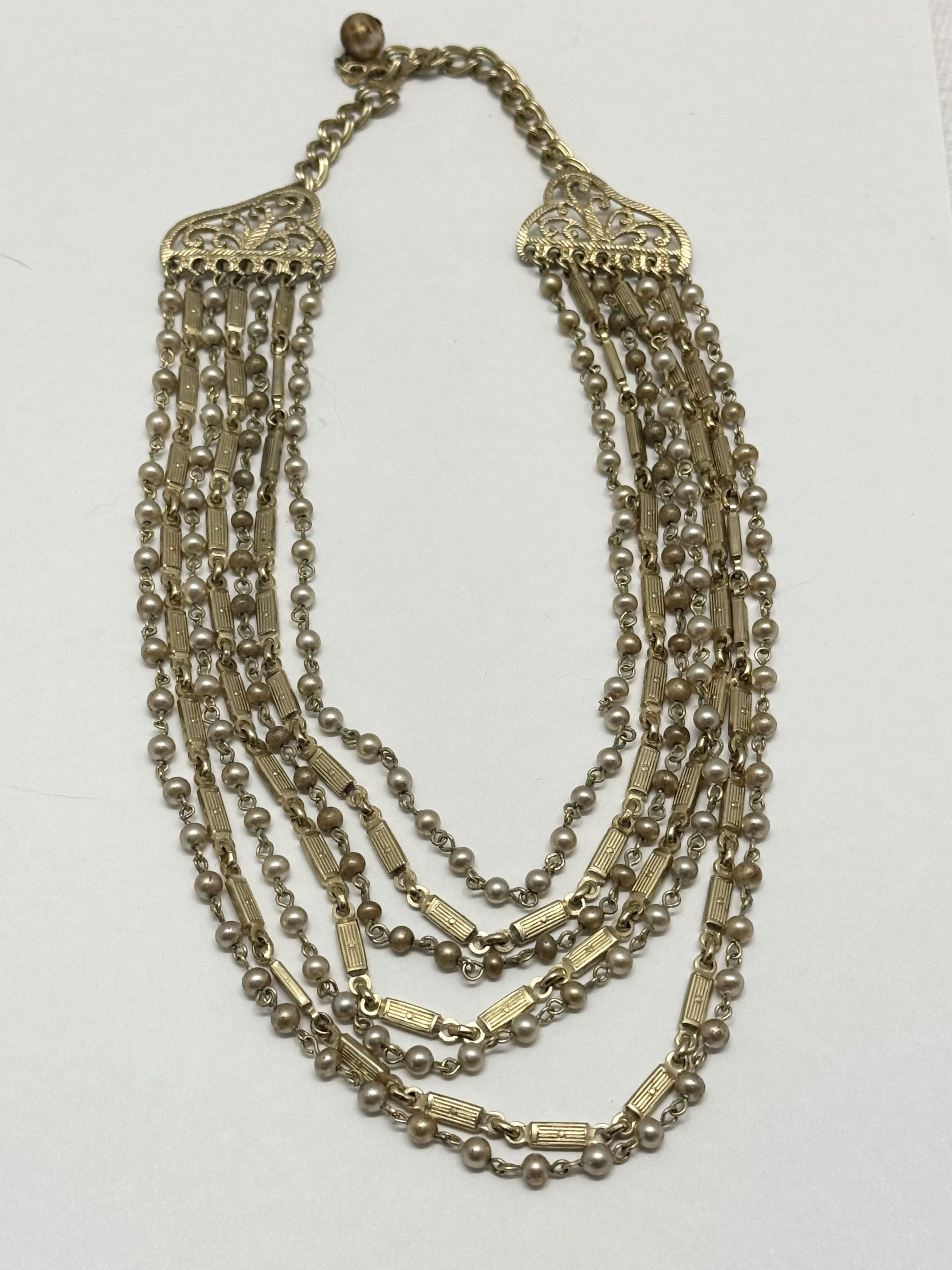 Vintage Vintage pearl multi chain collar necklace Size ONE SIZE - 1 Thumbnail