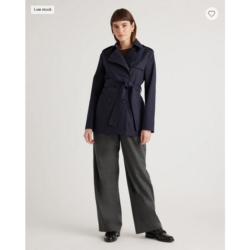 Quince Quince Women Comfort Stretch Short Trench Coat Navy XS NWT Size XS / US 0-2 / IT 36-38 - 5 Thumbnail