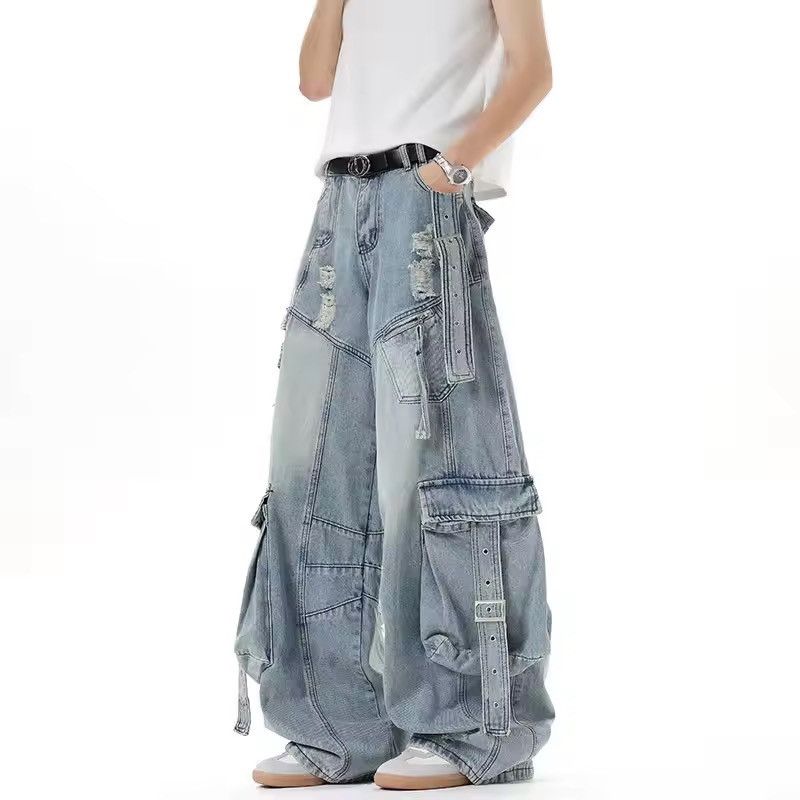 Japanese Brand VIBE Street Retro Heavyweight Multi-Pocket Cargo Jeans Size US 29 - 8 Thumbnail
