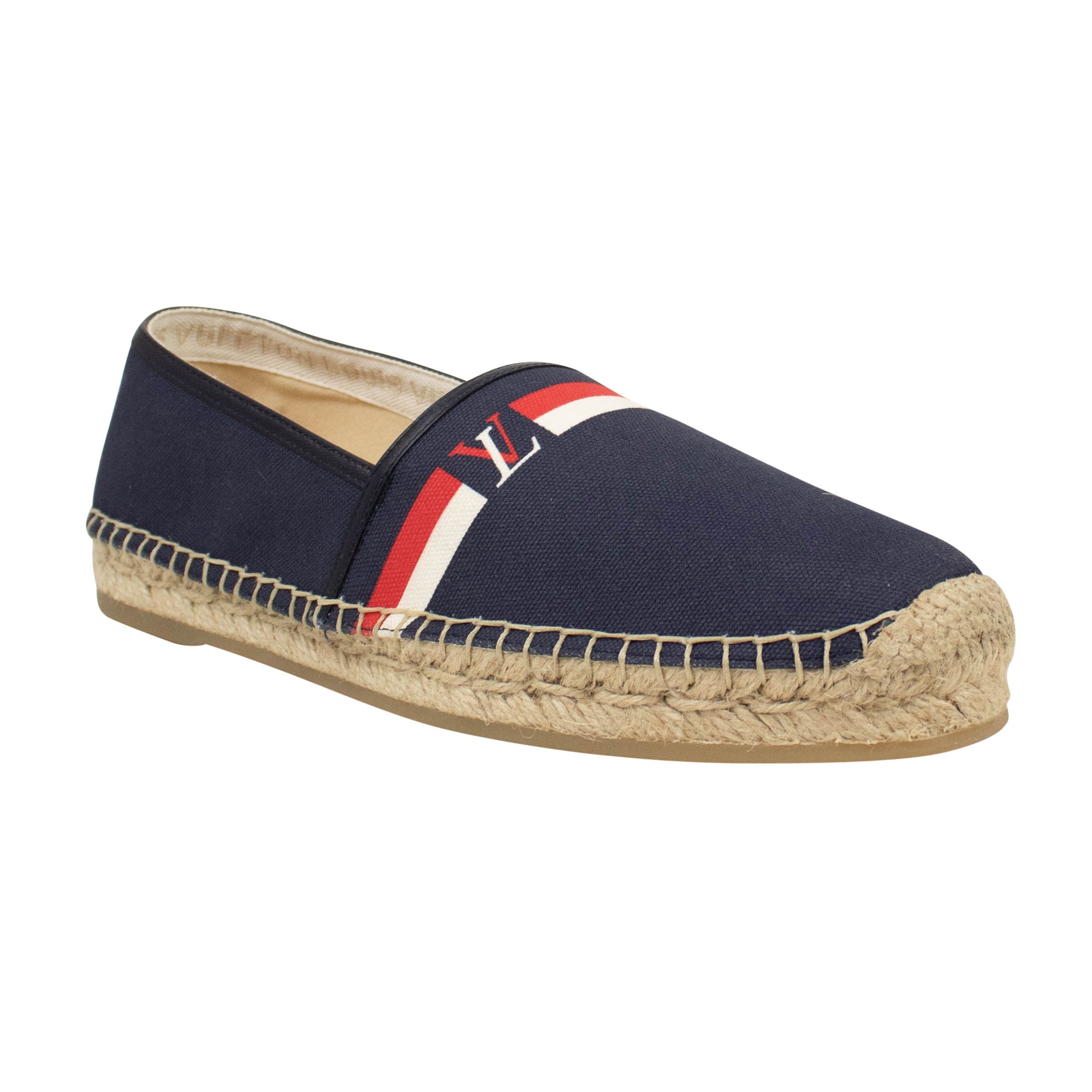 image of Louis Vuitton Blue Canvas Striped Espadrille Shoes 5 Us 38 Eu, Men's