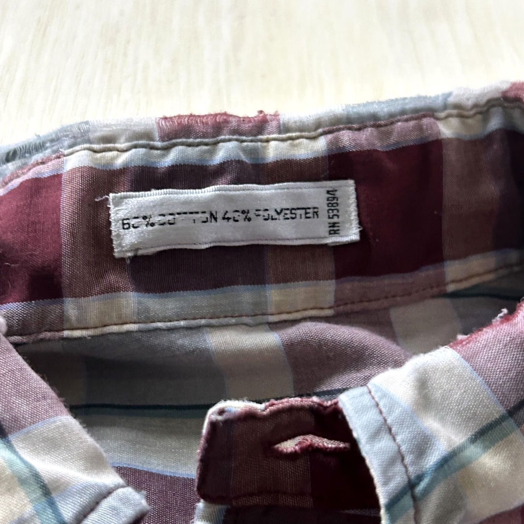 Vintage George Big & Tall Shirt Mens XL Red Plaid Button-Down Long Sleeve Cotton Polyester Blend Size US XL / EU 56 / 4 - 2 Thumbnail
