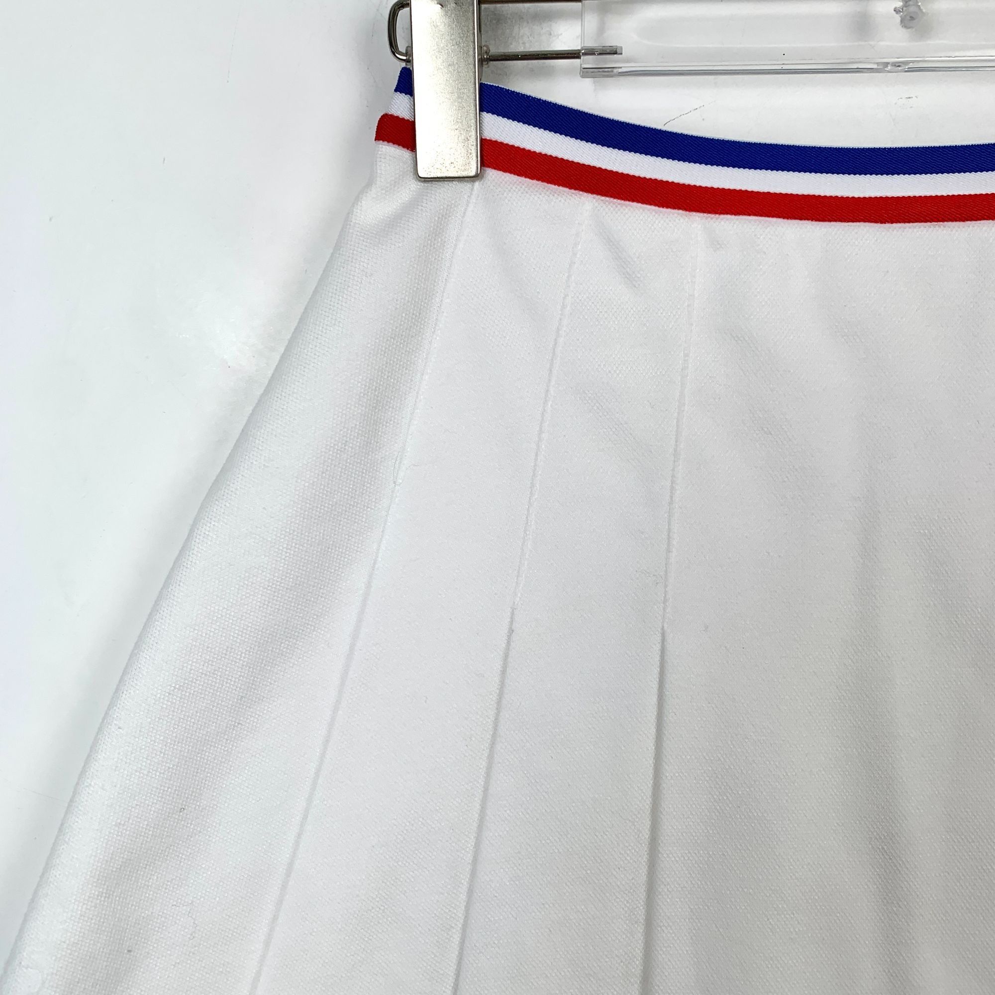 Celine Celine white logo embroidered cotton pleated skirt Size S / US 4 / IT 40 - 2 Thumbnail