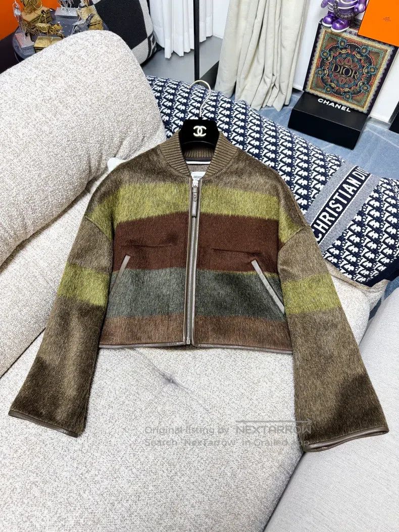 Hermes Hermes Autumn and Winter 22 Green and Brown Cashmere Mohai Size XXS / US 00 / IT 34 - 1 Thumbnail