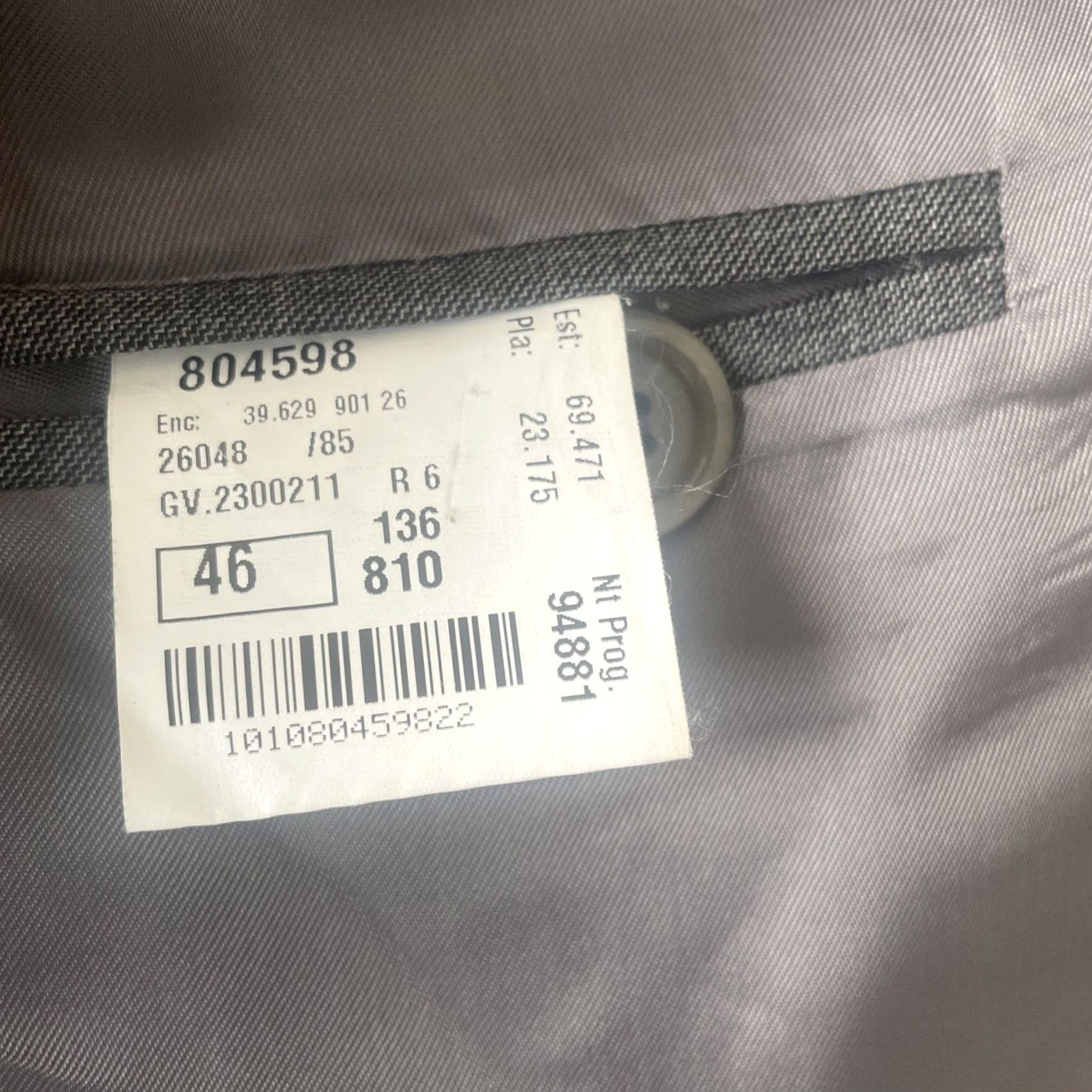 Vintage Vitale Barberis Canonico Sport Coat Blazer Mens 38R Gray Wool 40 Chest Four-Button N/A Defined Size 38R - 4 Thumbnail