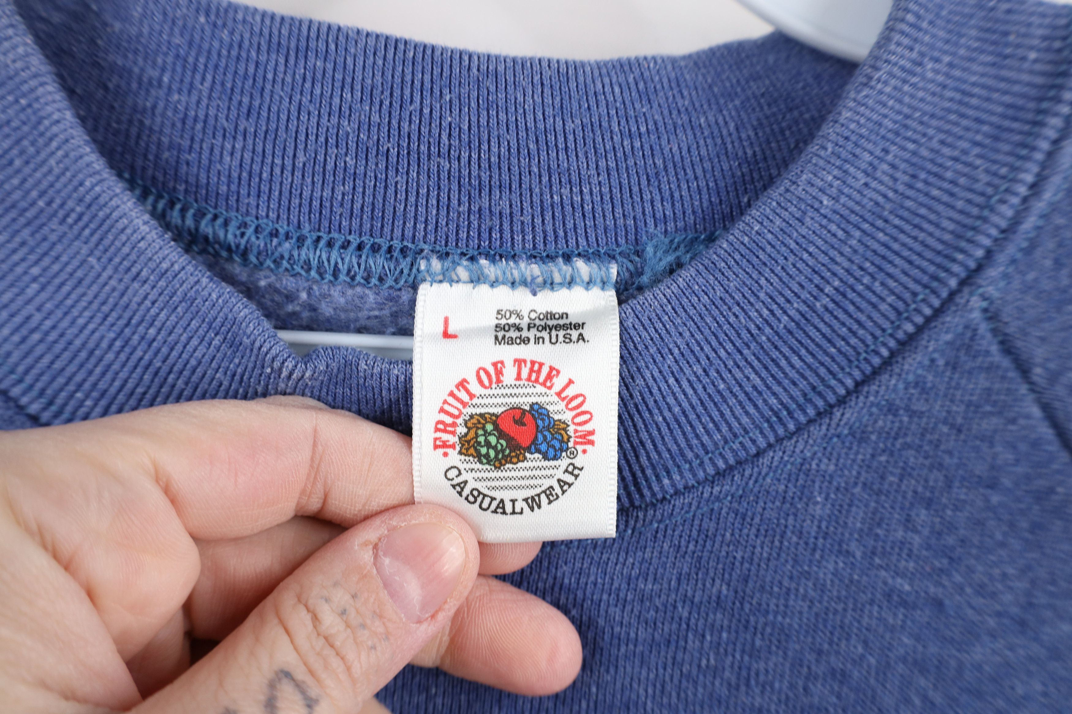 Vintage Vintage 90s Streetwear Crewneck Sweatshirt Heather Blue USA Size US L / EU 52-54 / 3 - 4 Thumbnail