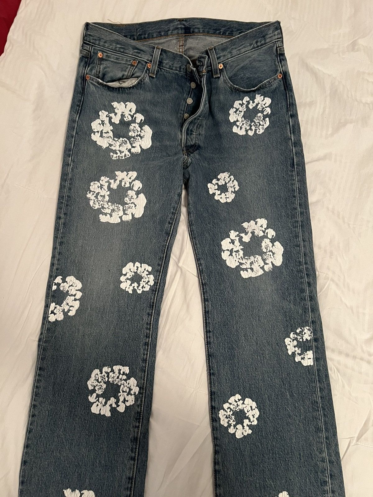 Image of Denim Tears x Levis Cotton Wreath Jean in Blue, Men's (Size 36)