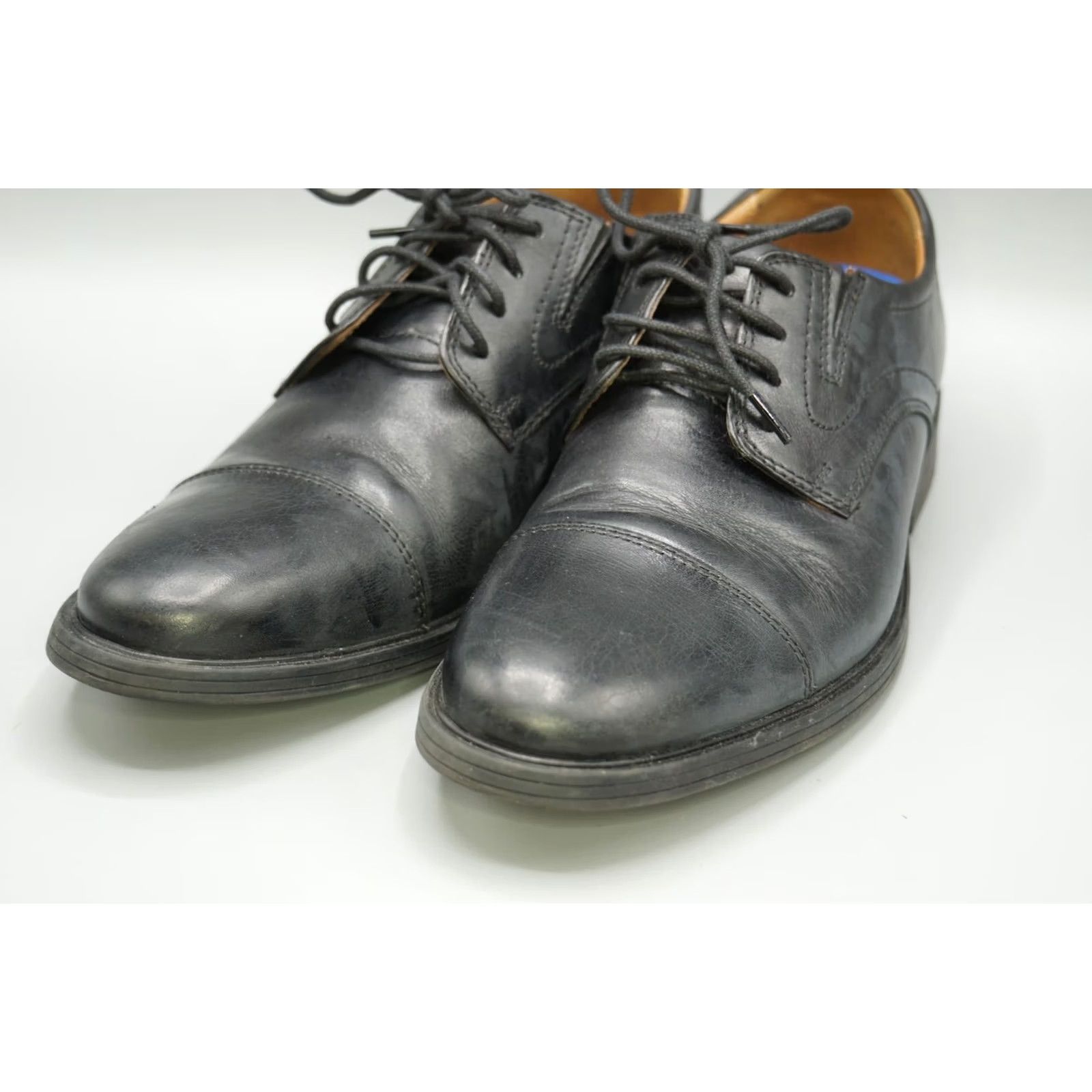 Clarks Clarks Men's Black Leather Cap Toe Oxford Dress Shoes US 7.5 EU 40 UK 6.5 Size 40 - 2 Thumbnail