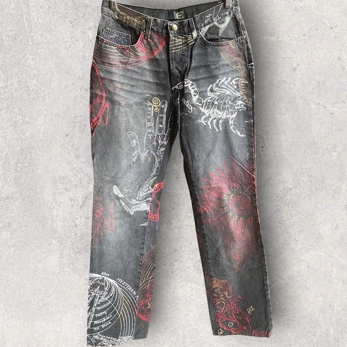Roberto Cavalli Vintage 00’s Astrology Print Denim Size US 30 / EU 46 - 2 Thumbnail