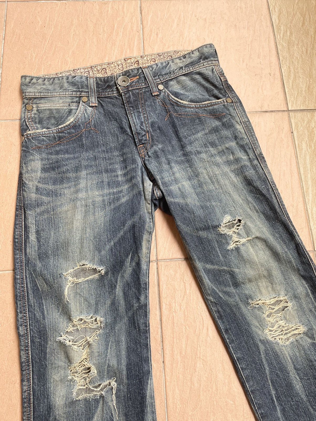 Edwin × Vintage 🔥🔥Edwin 503 blue trip jeans🔥🔥 Size US 33 - 3 Thumbnail