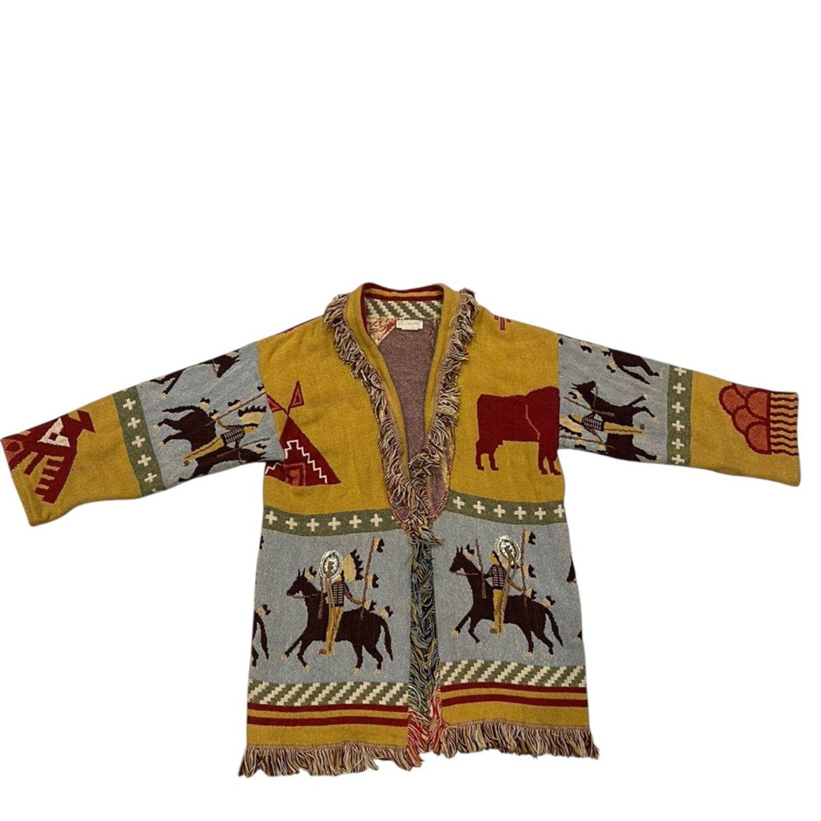 Other Lew Magram Sweater OS Vintage Western Native Art Cardigan Size ONE SIZE - 5 Thumbnail