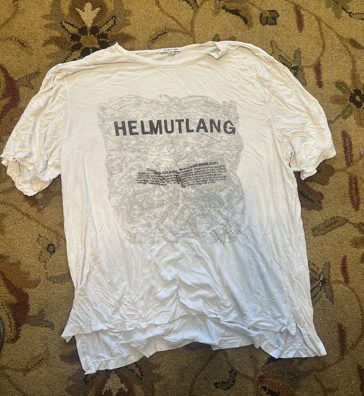Helmut Lang S/S 1999 NEW ABSTRACT PAINTER T-SHIRT WITH BLACK PAINT 