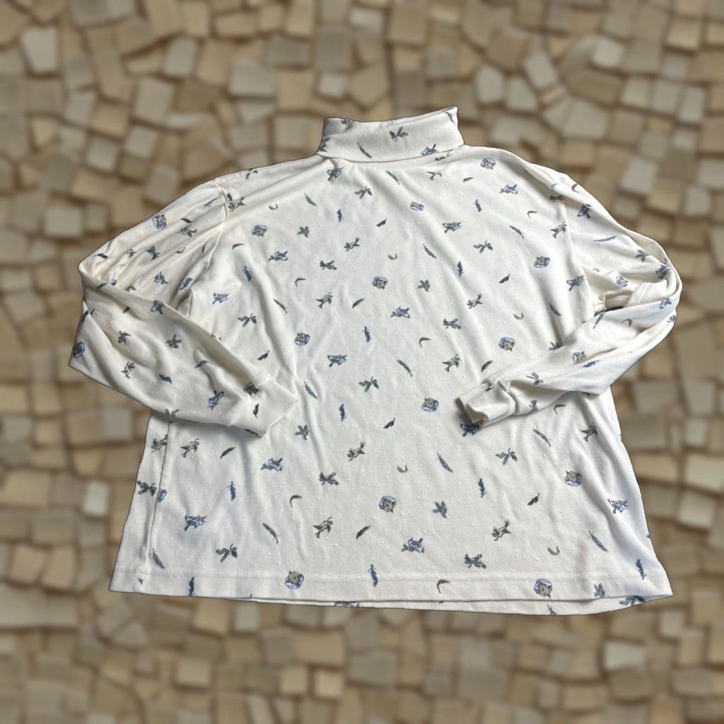 Vintage Northern Sweater Men’s Size Large Pullover Turtleneck White Blue Tan RN#69778 Regular Long Sleeve Solid Dressy Everyday Polo Size US L / EU 52-54 / 3 - 1 Thumbnail