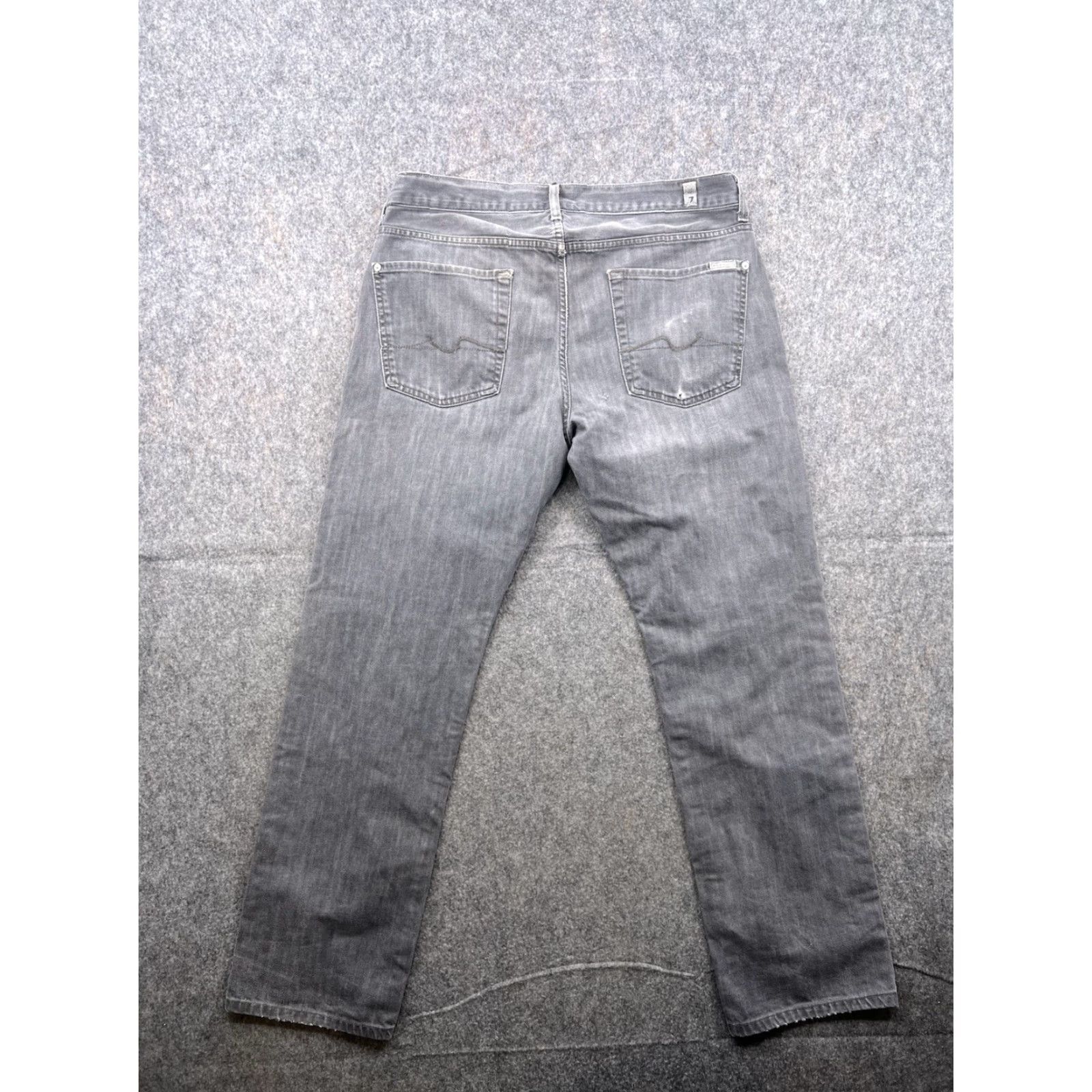 7 For All Mankind 7 For All Mankind Womens Gray Slimmy Straight Jeans | Size 36 | 5-Pocket Denim | Regular Fit Size 25" / US 0 / IT 36 - 7 Thumbnail