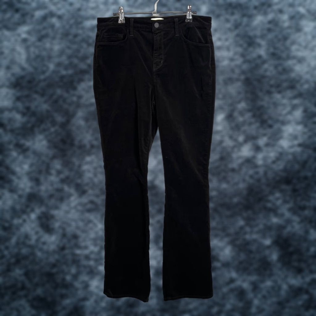L'AGENCE L'Agence Womens High- Rise Velour Flare Pants Black Cotton Blend Size 29 Size 29" - 1 Thumbnail