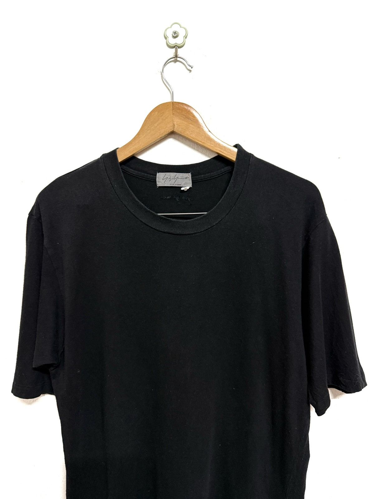 Vintage × Yohji Yamamoto Vintage Yohji Yamamoto Pour Homme Embroidered Signature Tee Size US M / EU 48-50 / 2 - 3 Thumbnail
