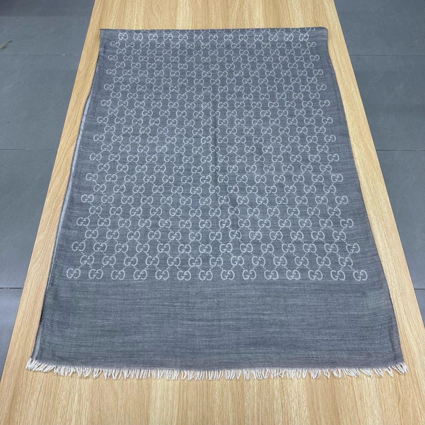 Gucci GUCCI GG Jacquard Wool Cashmere Scarf Size ONE SIZE - 1 Thumbnail