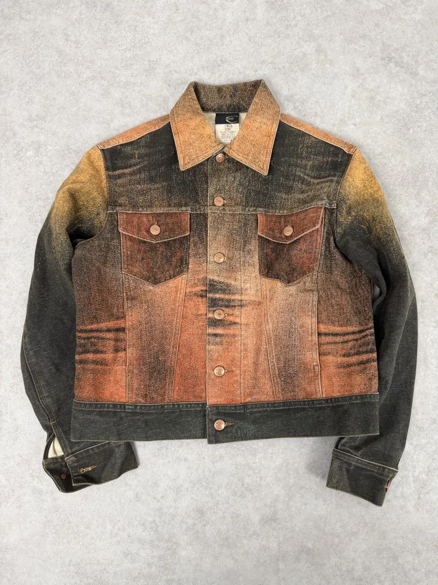 Just Cavalli 2000s Cavalli Cropped Sunset Overprint Trucker Jacket Size US S / EU 44-46 / 1 - 1 Thumbnail