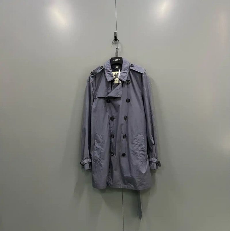 Burberry Burberry Men's Mid-Length Navy Cotton Trench Coat Size US M / EU 48-50 / 2 - 1 Thumbnail