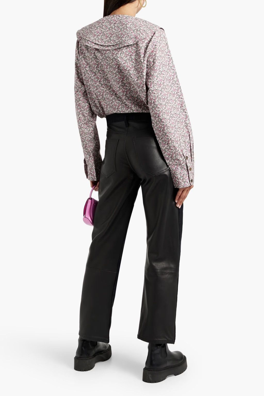 Ganni GANNI Floral-print 100% Organic Cotton-poplin Shirt Size XS / US 0-2 / IT 36-38 - 5 Thumbnail