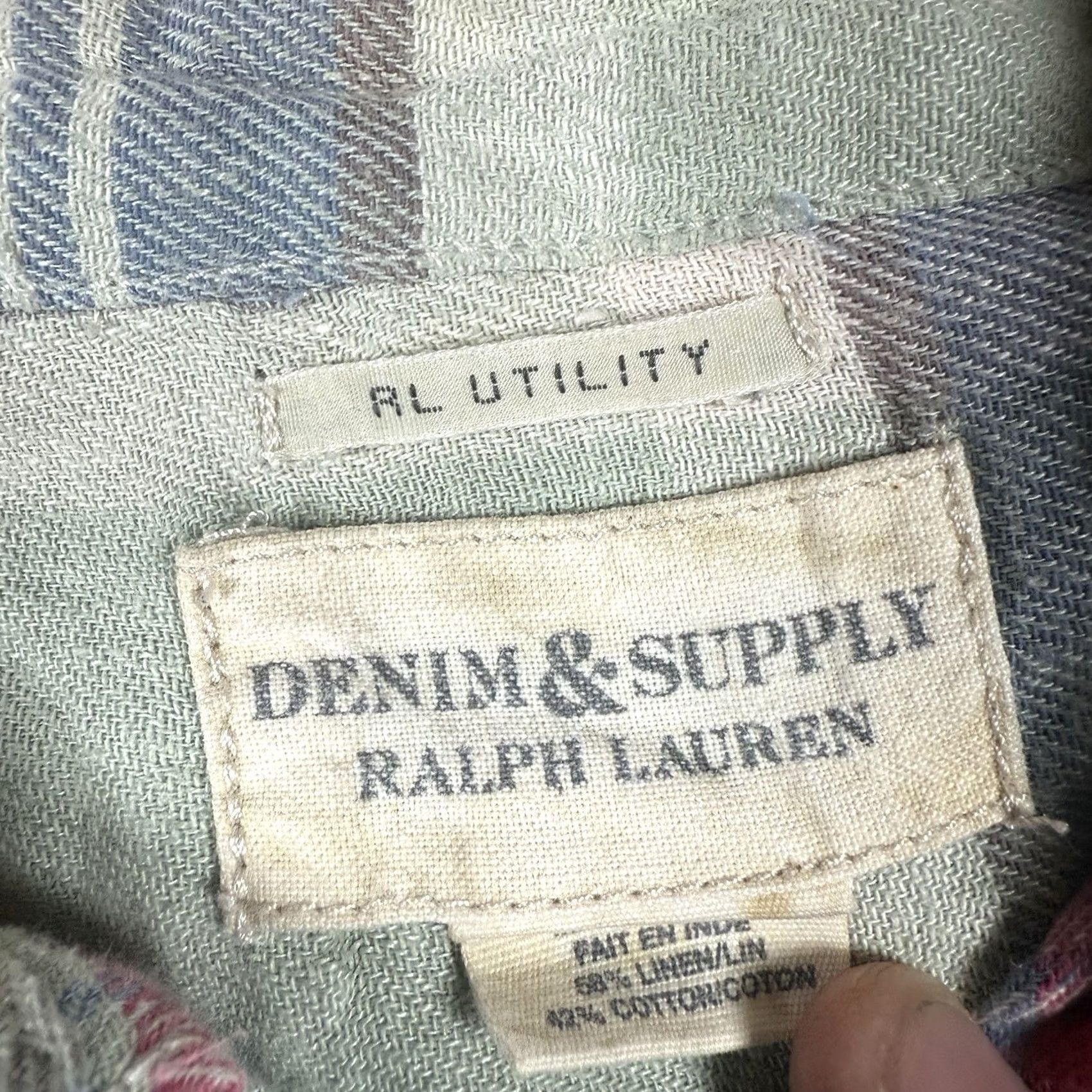 Ralph Lauren Ralph Lauren Denim & Supply Shirt Womens Medium Plaid Linen Blend Denim Top Button-Up Blue M Womens Size M / US 6-8 / IT 42-44 - 3 Thumbnail