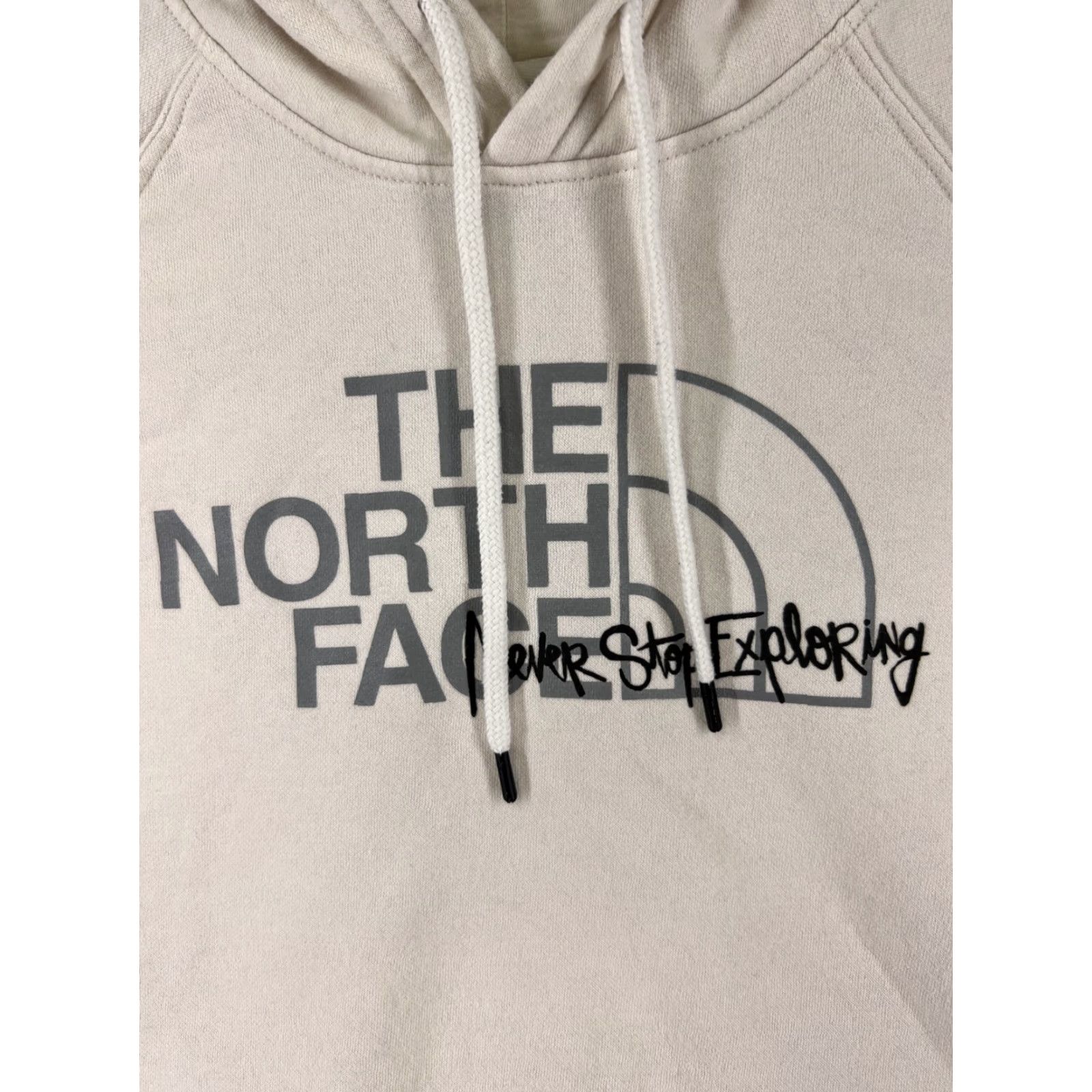 The North Face The North Face Hoodie Womens Large Beige Logo Cotton Blend Pullover Pocket Size L / US 10 / IT 46 - 6 Thumbnail