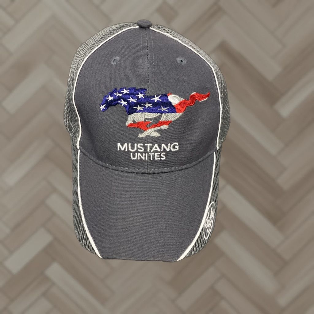 Ford Ford Mustang Baseball Cap Unisex Adults Gray Adjustable Canvas Sports Casual Men Women Size ONE SIZE - 1 Thumbnail