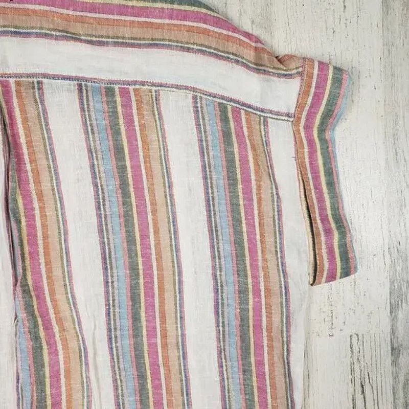 Other Velvet Heart Linen Blend Striped Button Up Blouse Medium Size M / US 6-8 / IT 42-44 - 13 Thumbnail