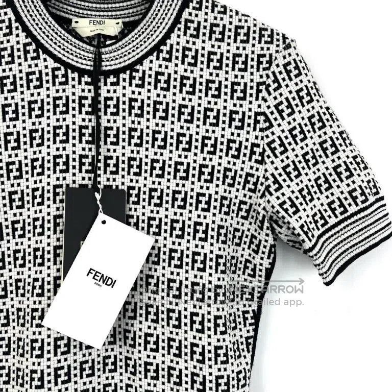 Fendi Fendi Black and white old flower FF full-print knitted sho Size XXS / US 00 / IT 34 - 4 Thumbnail