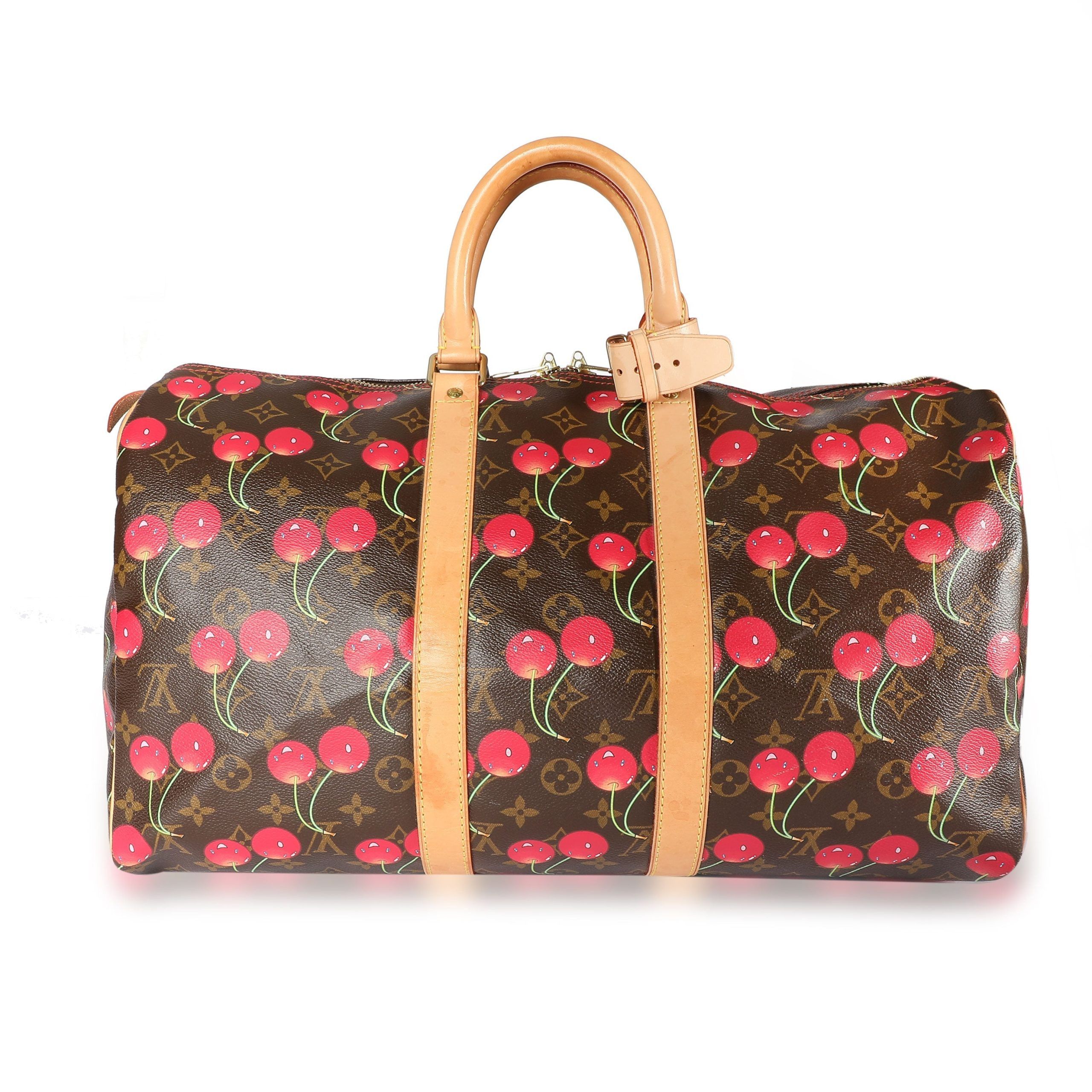image of Louis Vuitton Monogram Cerises Keepall 45 in Brown, Women's