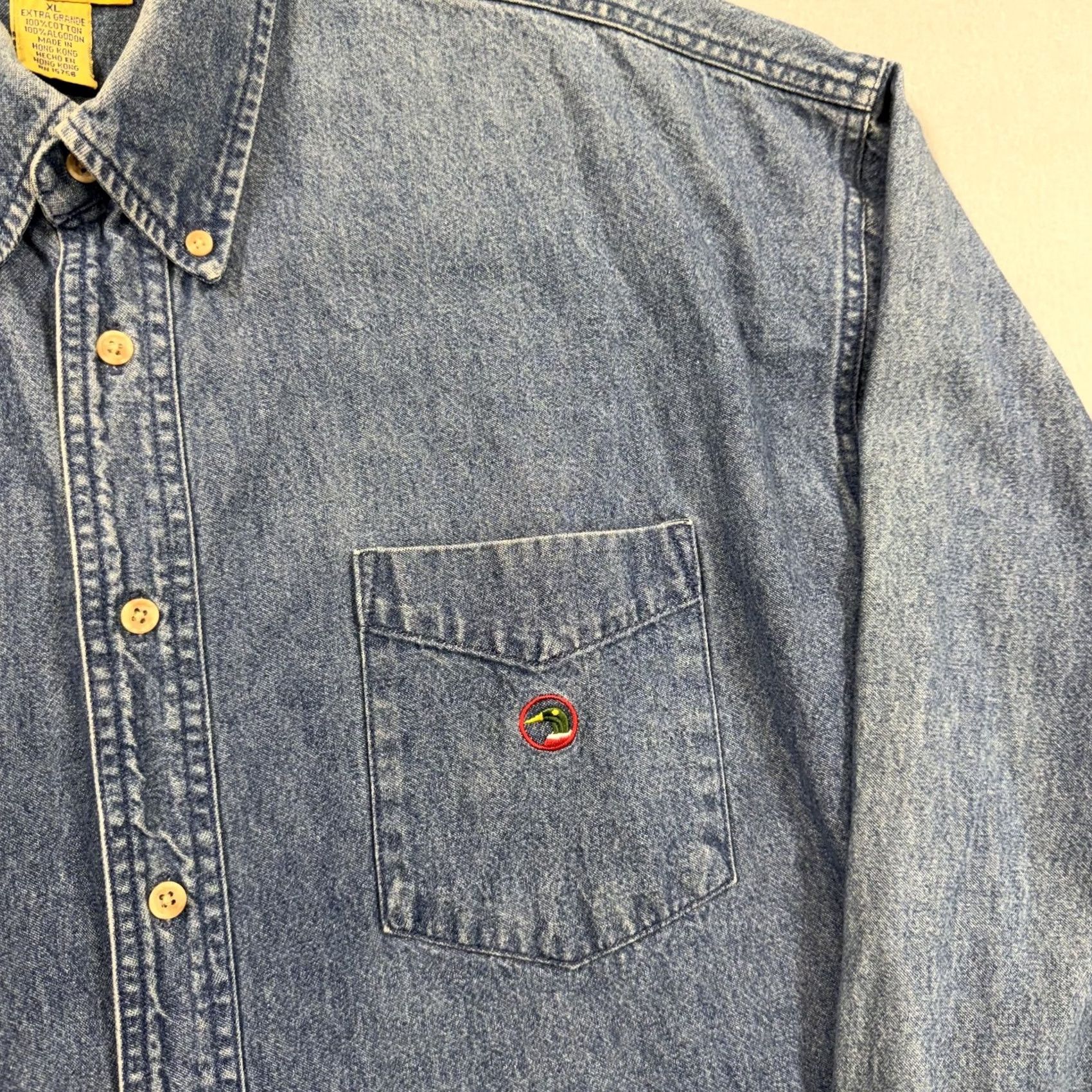 Vintage VINTAGE Duck Head Shirt Mens XL Blue Denim Long Sleeve Button Up Embroidered Size US XL / EU 56 / 4 - 2 Thumbnail
