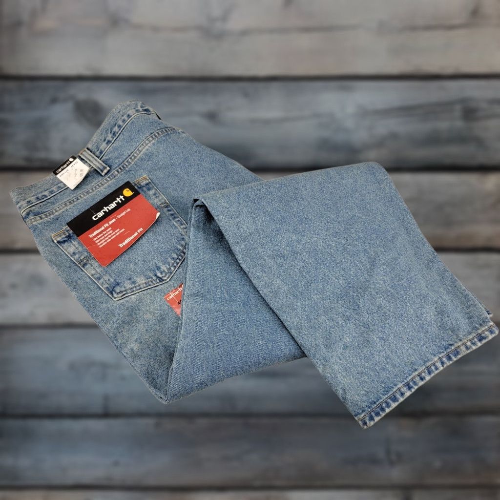 Carhartt Carhartt Mens Jeans Blue 46W 32L Denim 100% Cotton Relaxed Fit B480 LVB Mens Jeans Size US 30 / EU 46 - 1 Thumbnail