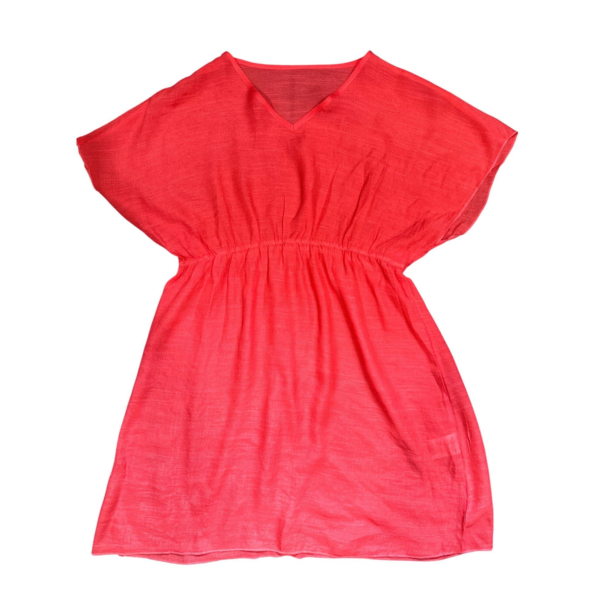 Other CCC Rose Red Sheer V Neck Mini Dress With Short Sleeves Cove Size M / US 6-8 / IT 42-44 - 5 Thumbnail