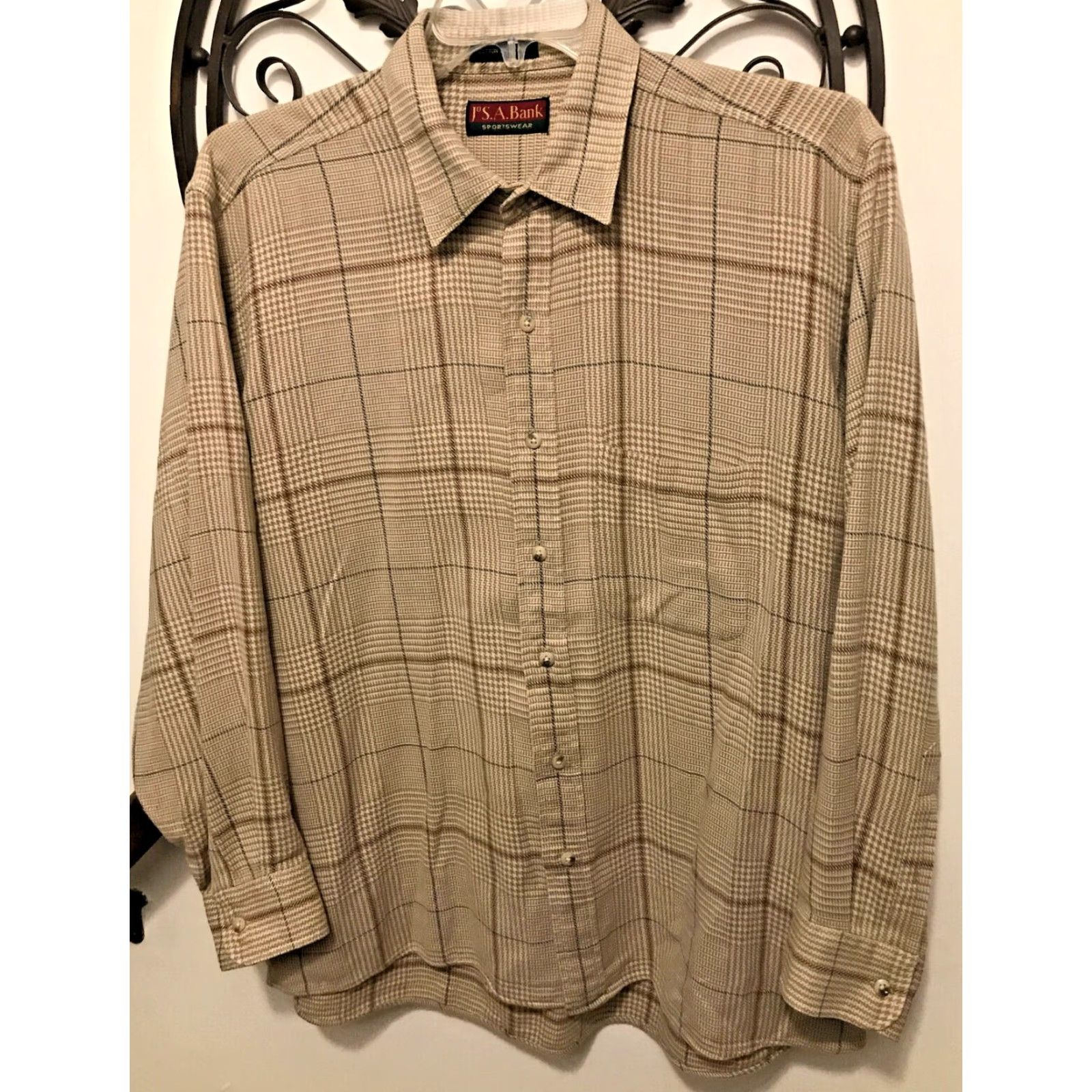 Vintage VINTAGE XL Jos. A. Bank Sportswear Cotton 2x2 Twill Button Up Men's Shirt 100% Cotton Size US XL / EU 56 / 4 - 3 Thumbnail