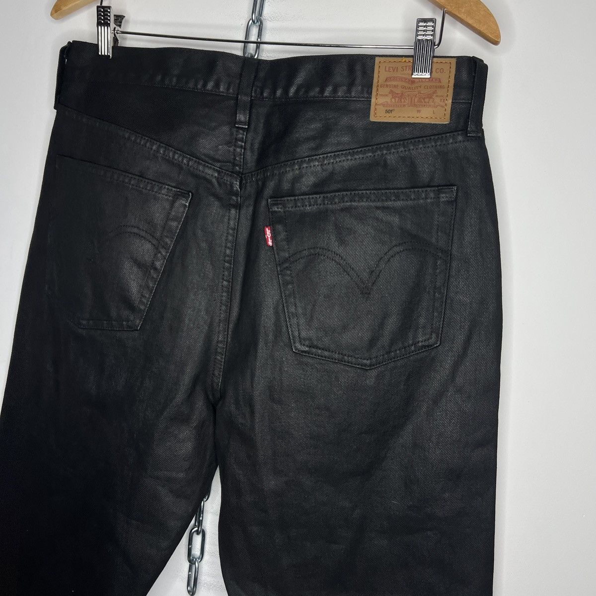 Levi's Vintage Levi's 501 Waxed Denim Jeans Trousers Pants Black Size US 32 / EU 48 - 8 Thumbnail