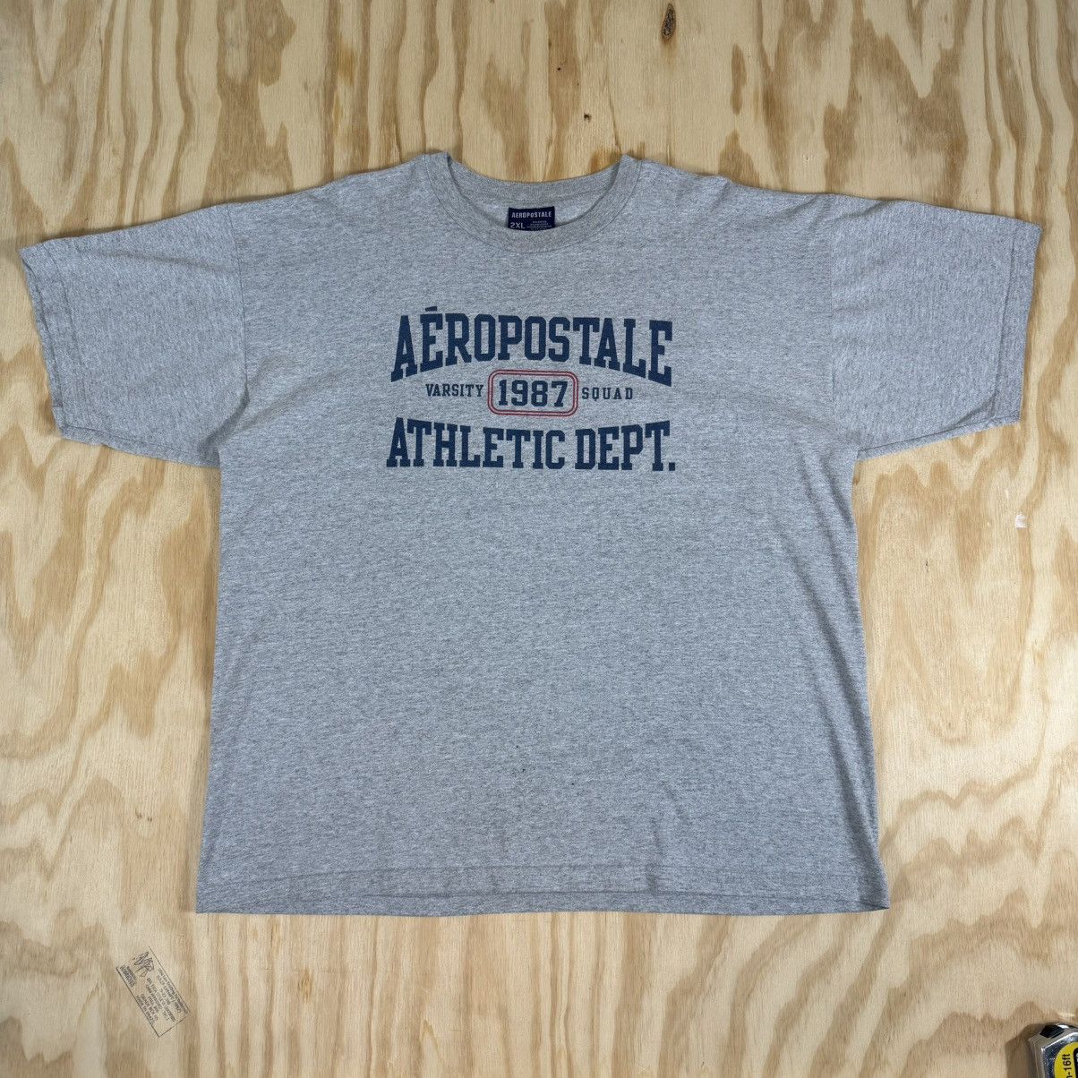 Aeropostale Aeropostale Mens Gray Graphic T Shirt Athletic Dept 1987 2XL Size US XXL / EU 58 / 5 - 2 Thumbnail
