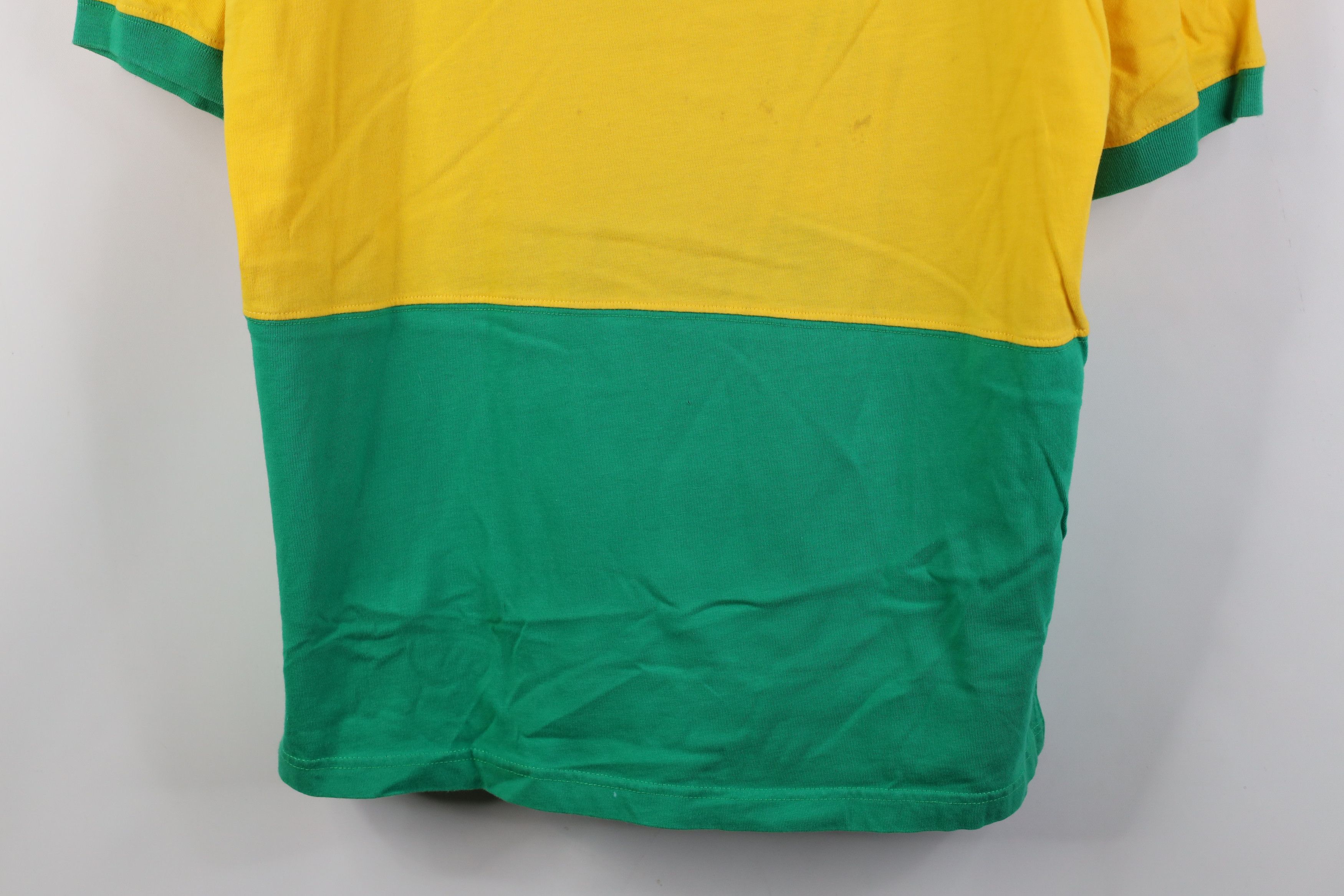 Vintage 90s Streetwear Color Block Ringer T-Shirt Cotton