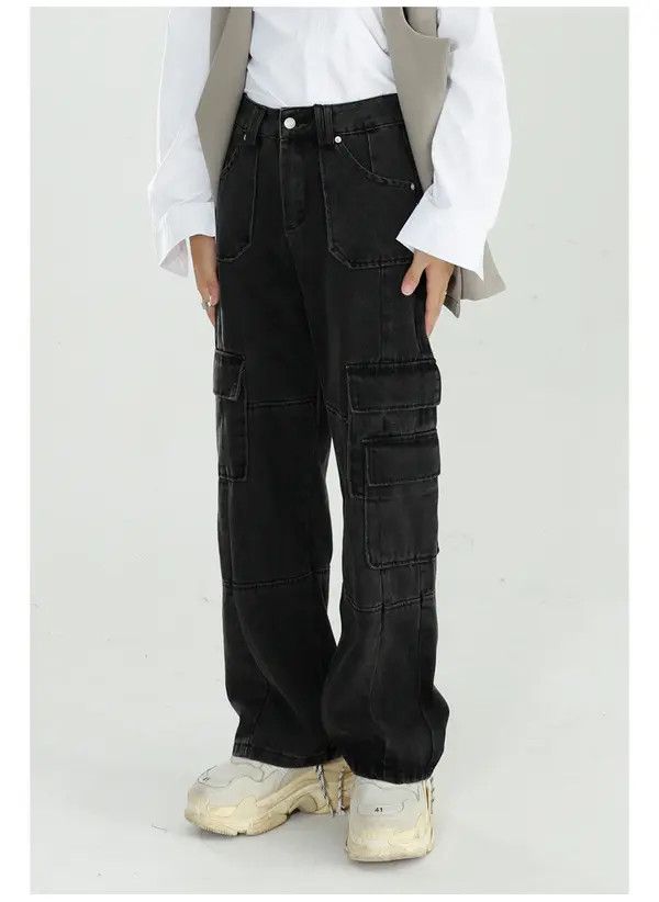 VIBE Vintage washed loose wide-leg work jeans Size US 32 / EU 48 - 2 Thumbnail