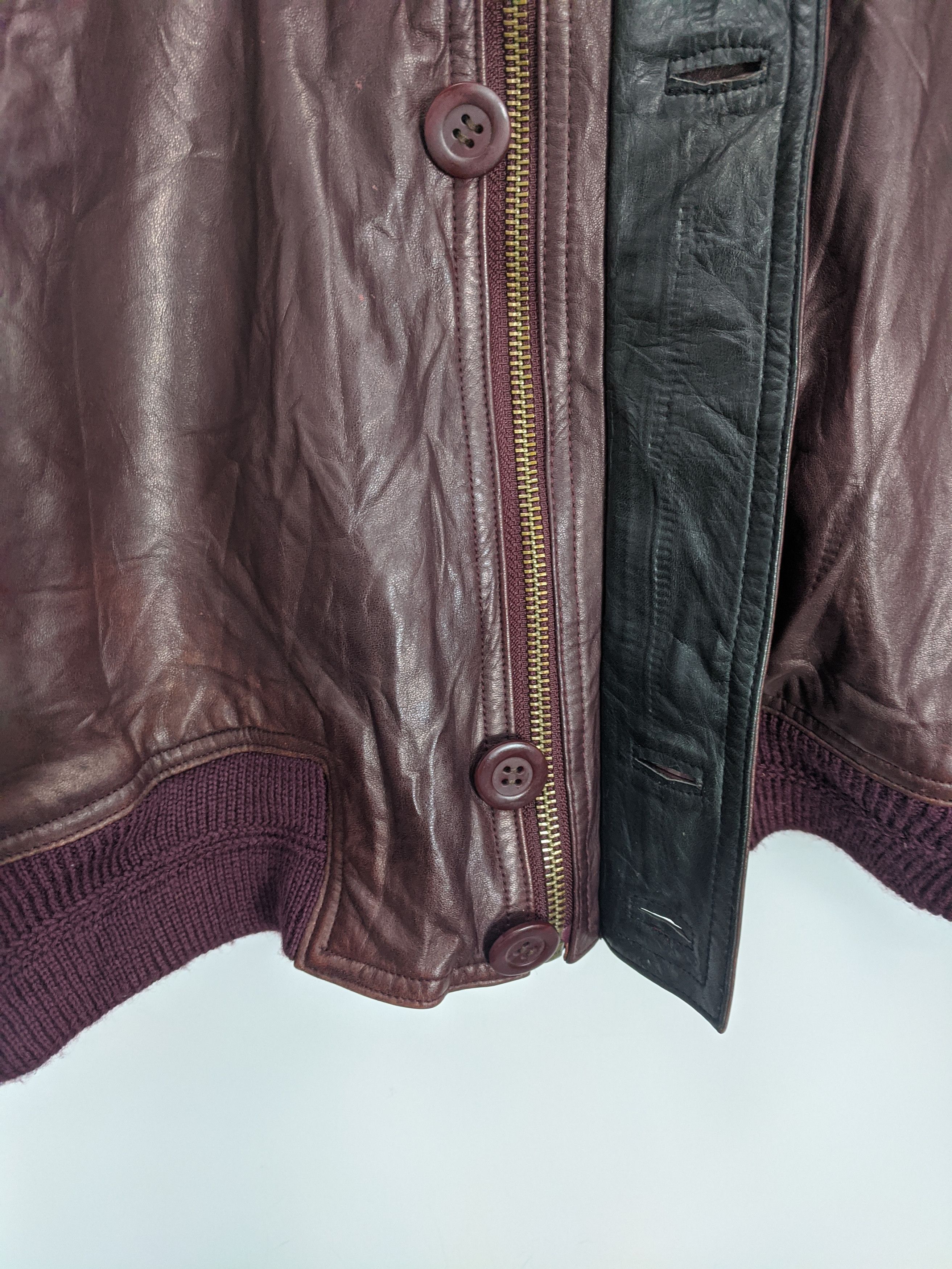 Genuine Leather × Japanese Brand × Vintage Vintage 90s Varsity Jacket Full Leather Jacket J0345 Size US M / EU 48-50 / 2 - 11 Thumbnail
