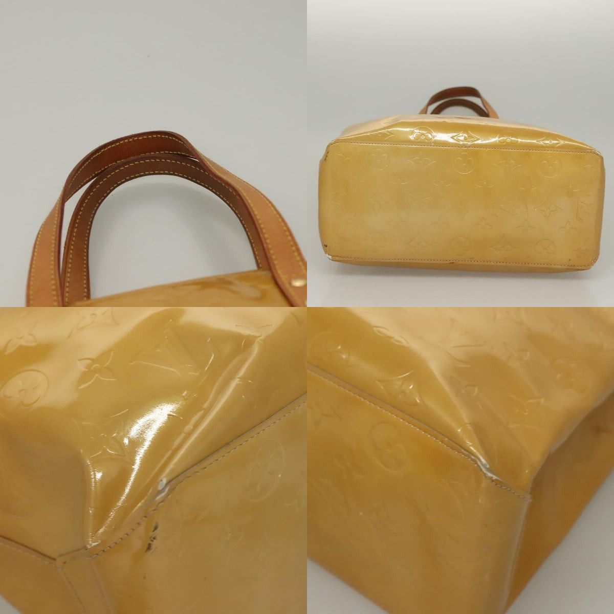 Louis Vuitton LOUIS VUITTON Monogram Vernis Reade MM Hand Bag Beige M91141 Size ONE SIZE - 10 Thumbnail